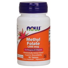 Methyl Folate NOW -quatrefolic- 90db