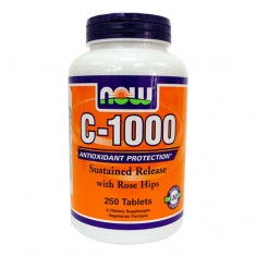 C-vitamin 1000mg, 250db, nyújtott NOW