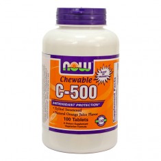 C-vitamin 500mg narancs ízű rágótabletta, 100 db NOW